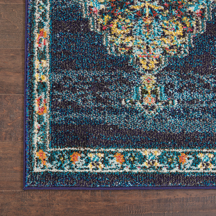 World Menagerie Lundy Oriental Blue Area Rug & Reviews Wayfair